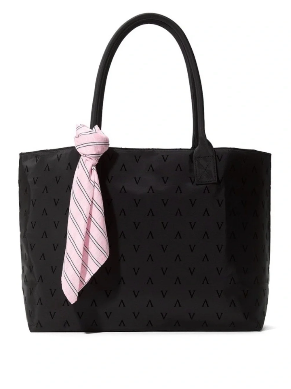 Victoria Secret Black Bag with Pink Scarf NWT - Picture 1 of 13